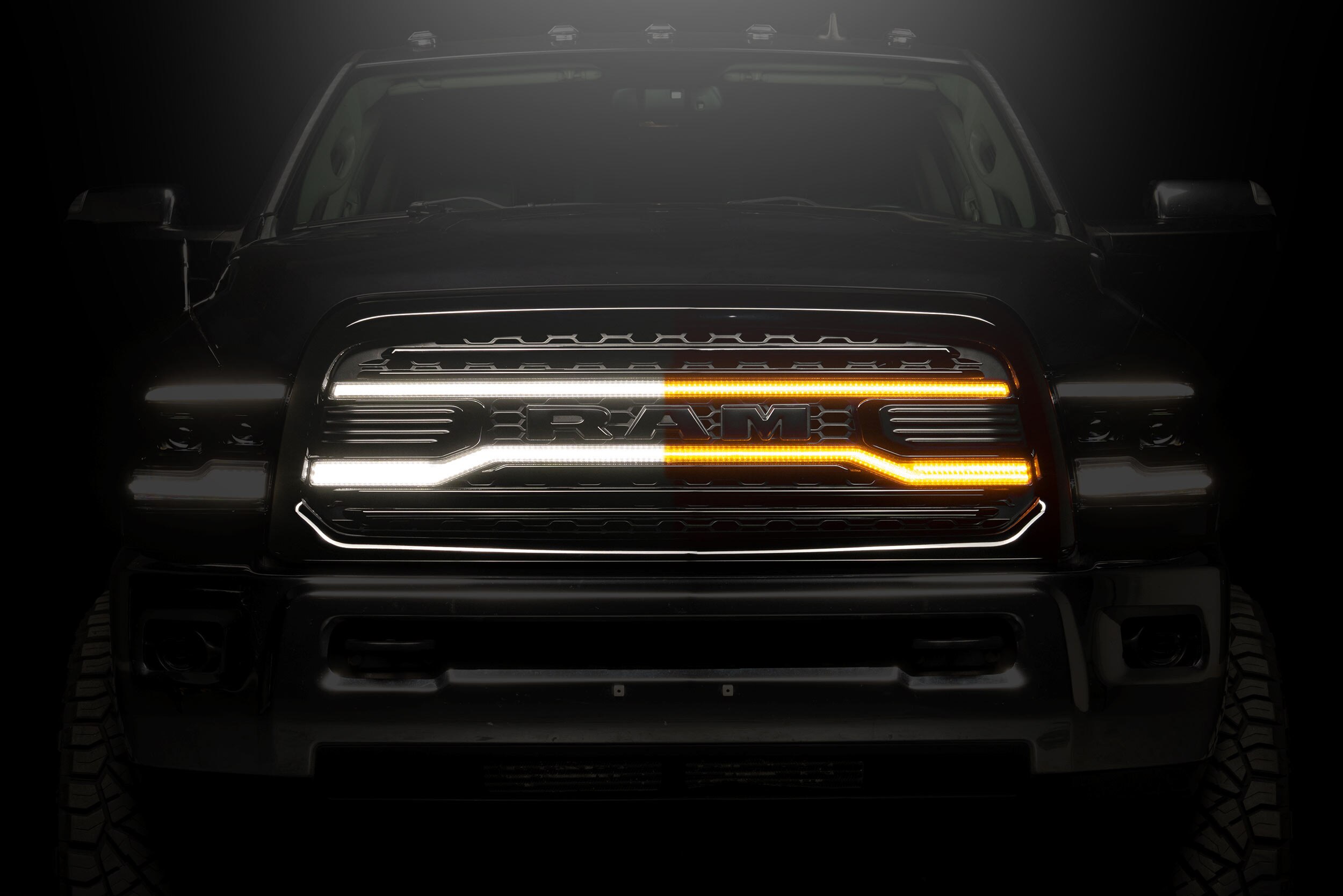 13-18 Dodge Ram HD XBG LED DRL Grille (Black)